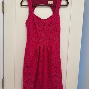 Deletta Fuchsia Backless Lace Dress